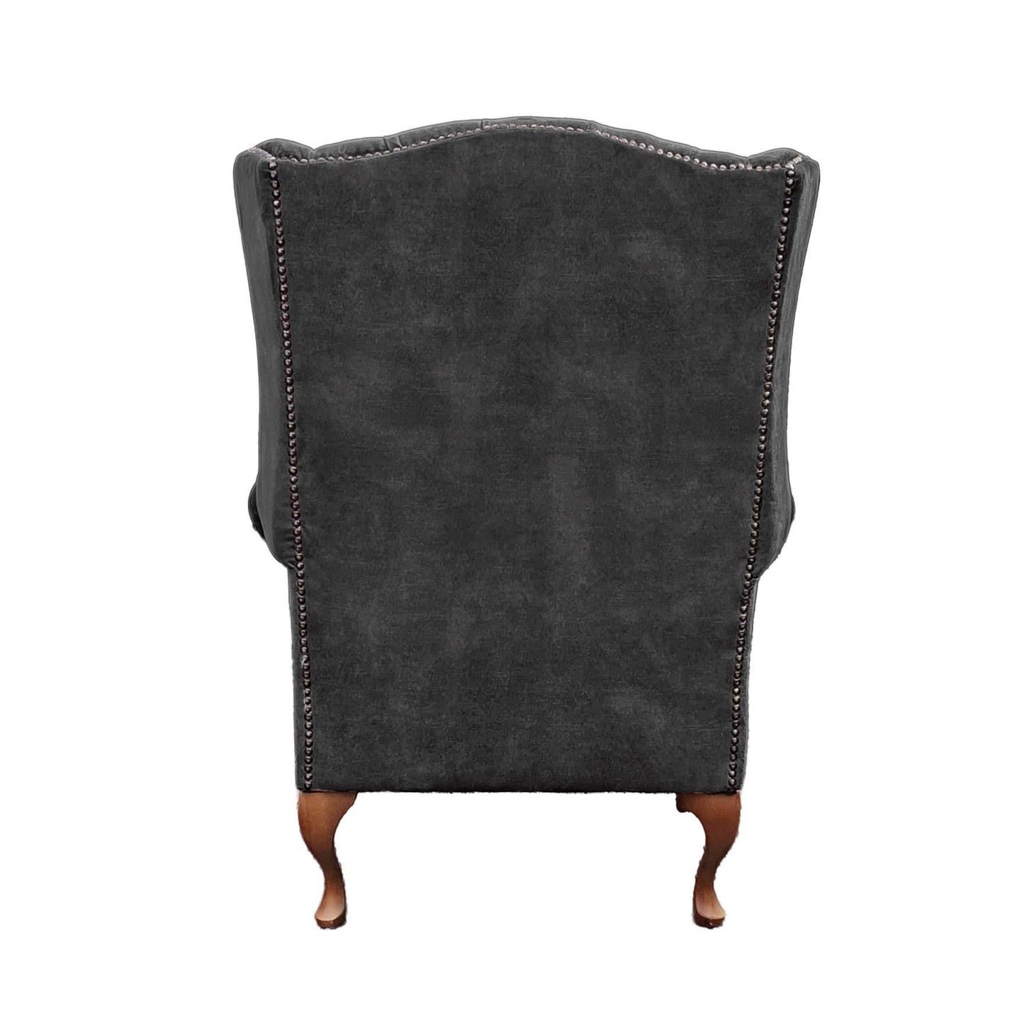 Chesterfield High Back Wing chair - Presented In Luxury Charcoal Velvet - The Kensington