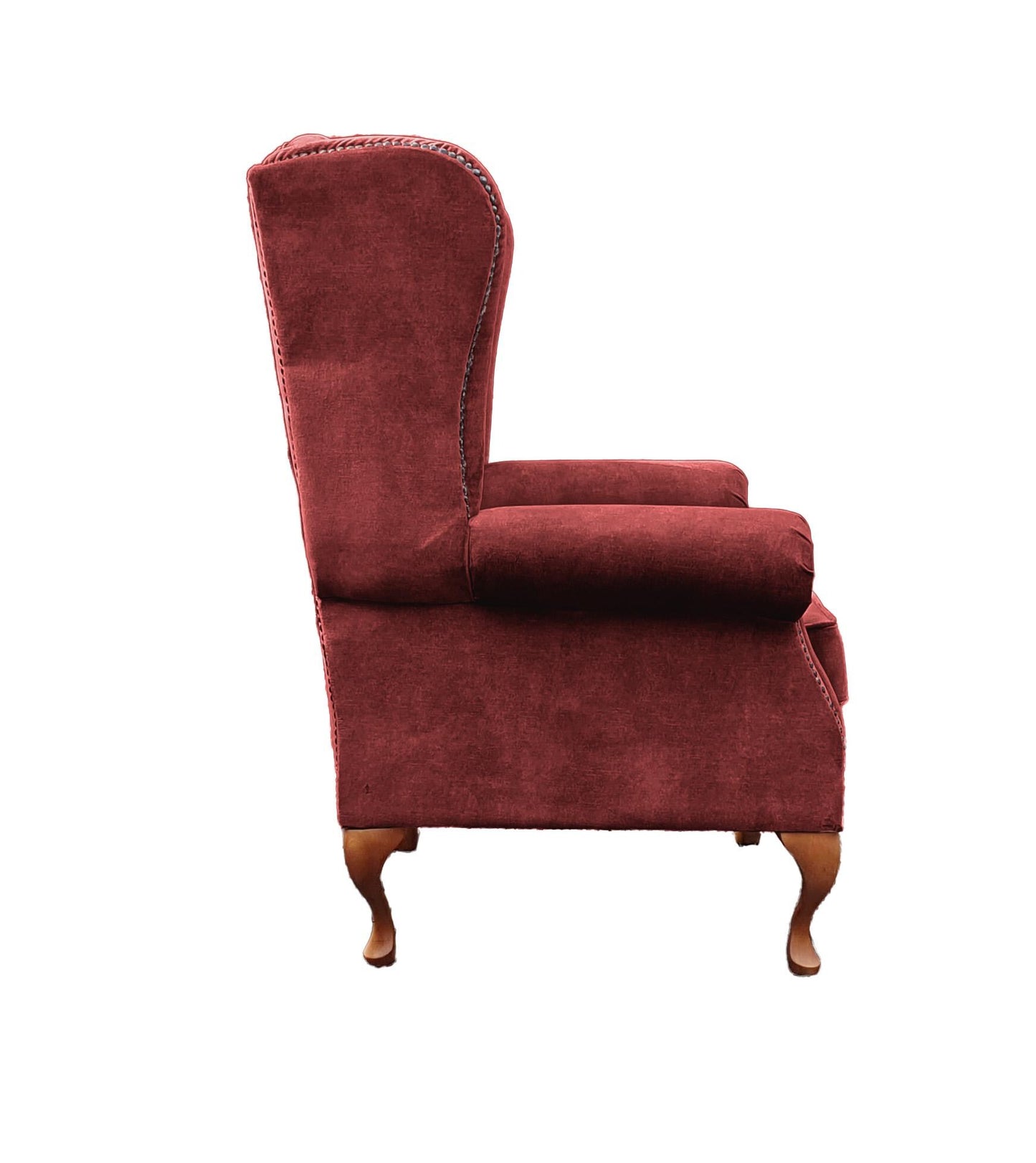 Chesterfield High Back Wing chair - Presented In Luxury Oxblood Velvet - The Kensington