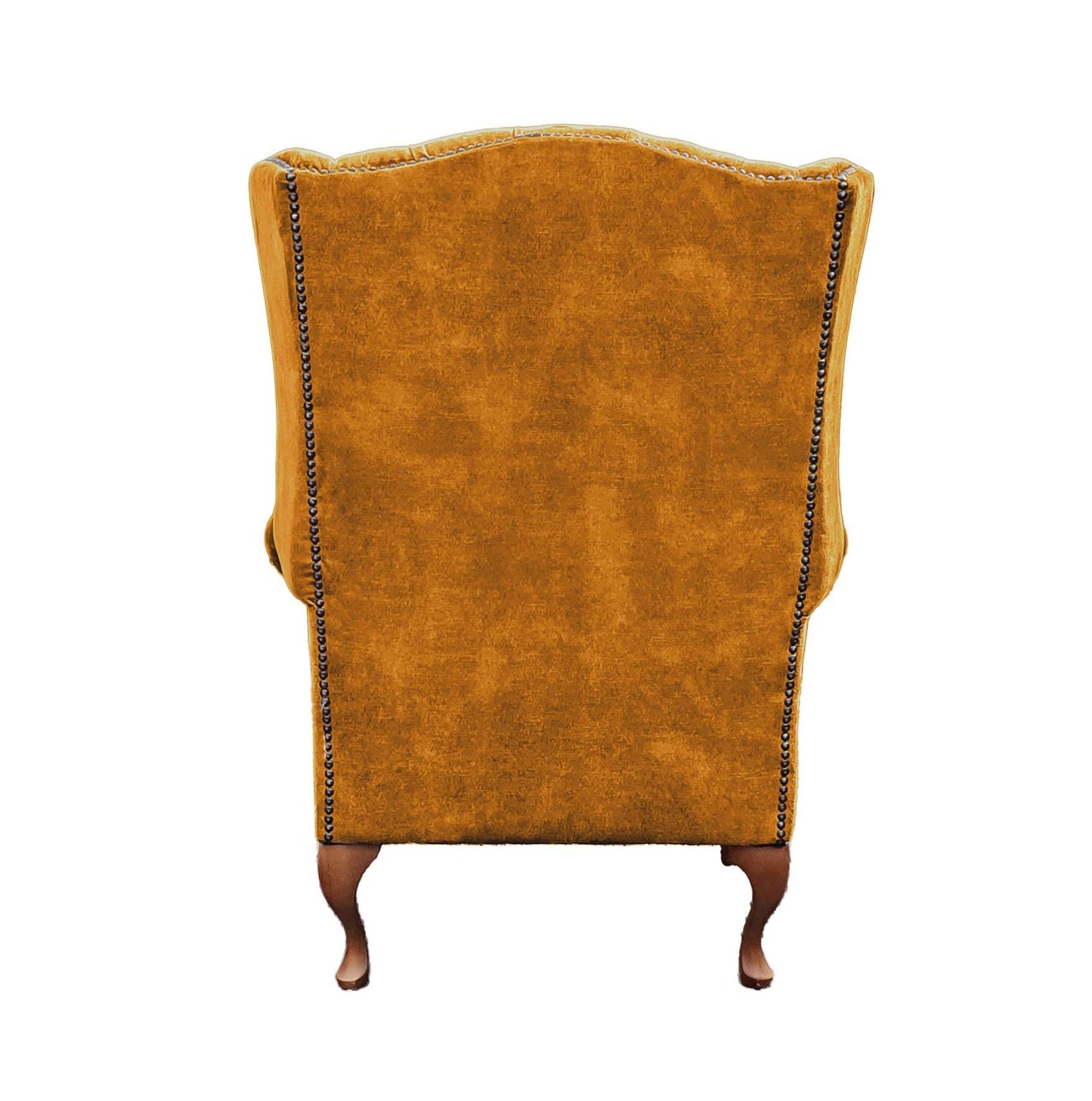 Chesterfield High Back Wing chair - Presented In Luxury Turmeric Velvet - The Kensington
