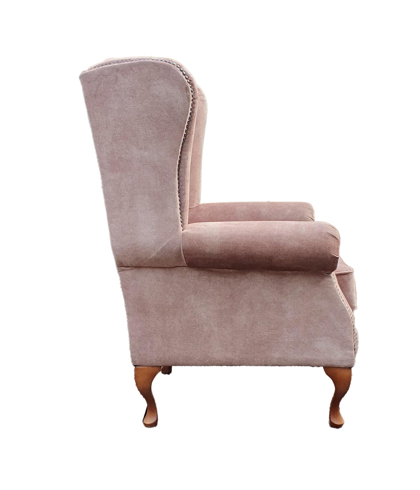 Chesterfield High Back Wing chair - Presented In Luxury Mink Velvet - The Kensington