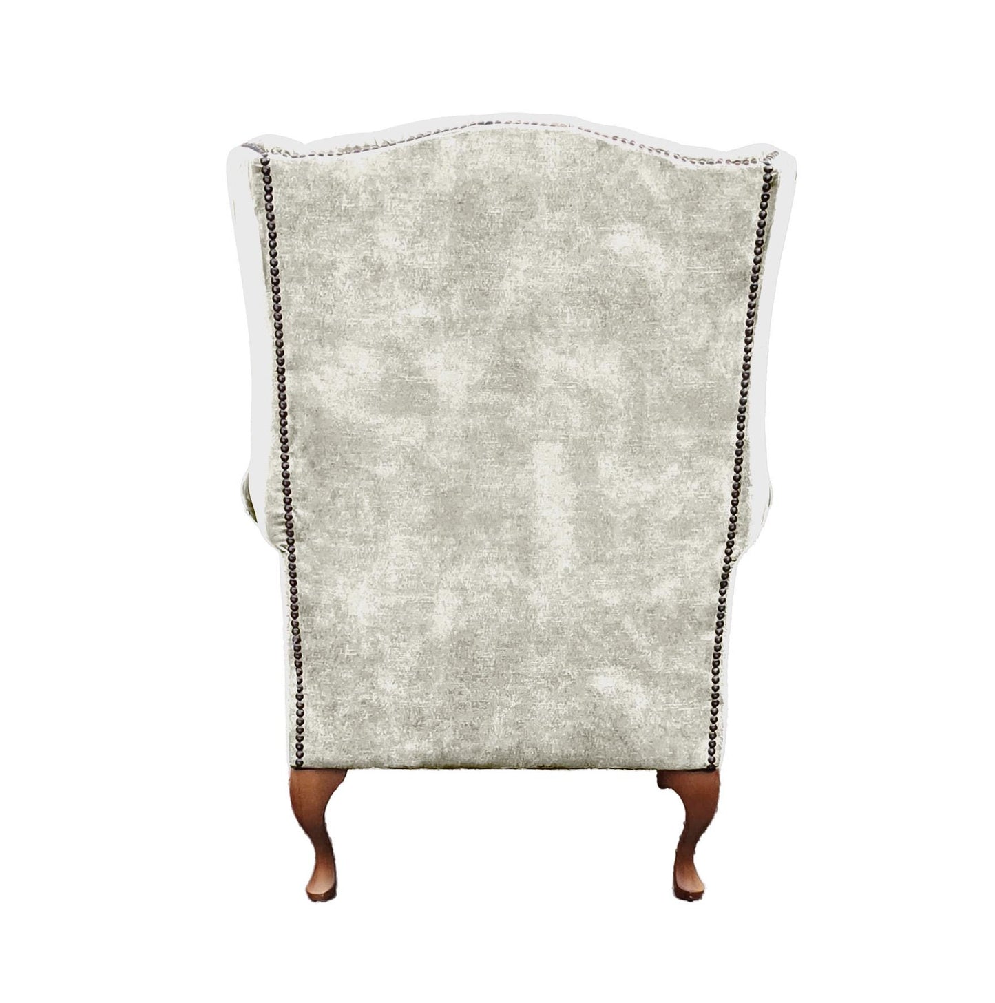 Chesterfield High Back Wing chair - Presented In Luxury Almond Velvet - The Kensington