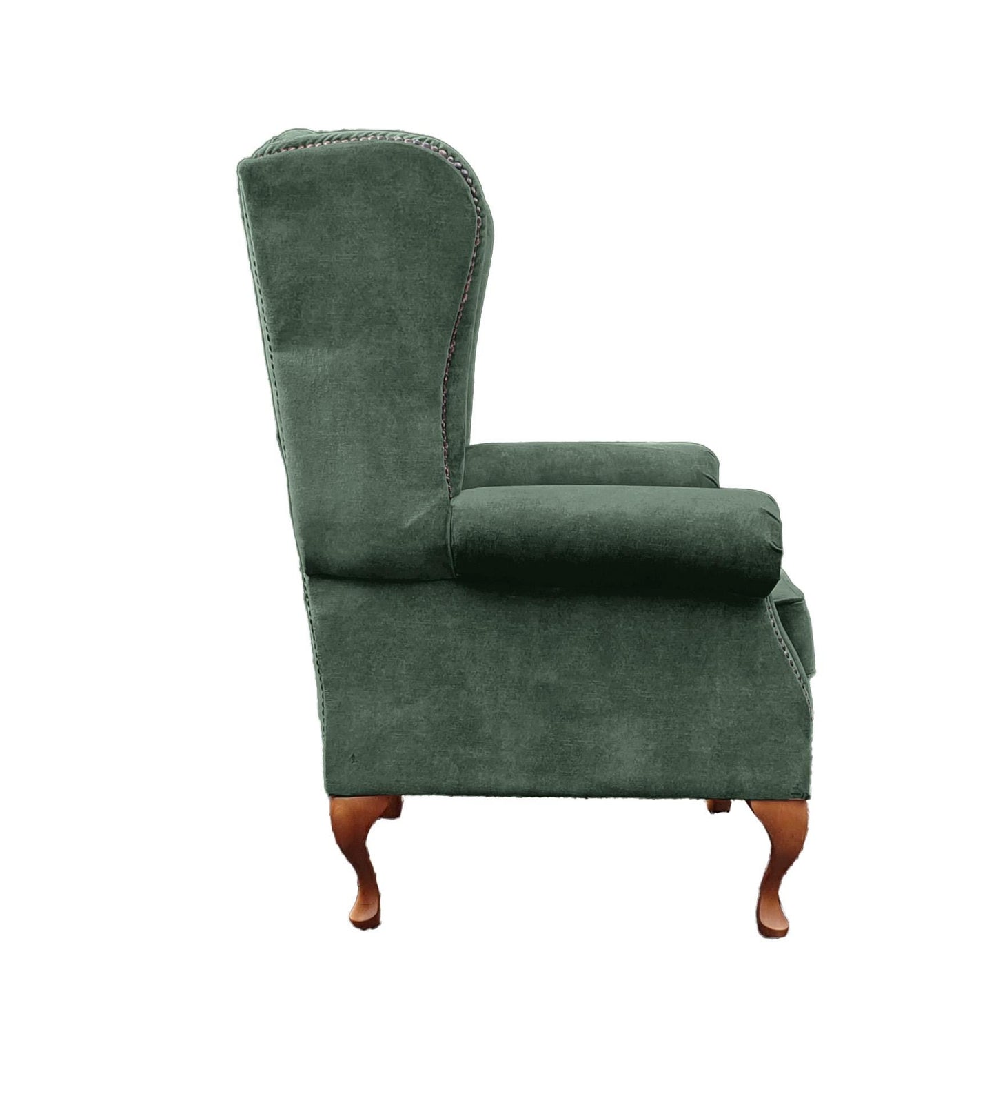 Chesterfield High Back Wing chair - Presented In Luxury Emerald Velvet - The Kensington