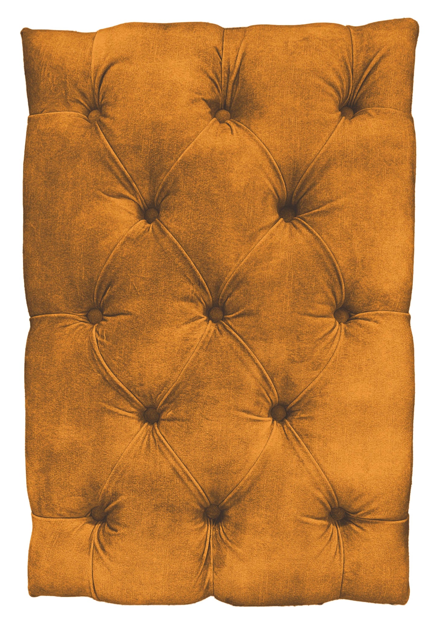 Chesterfield High Back Wing chair and stool - Presented In Luxury Turmeric Velvet - The Kensington