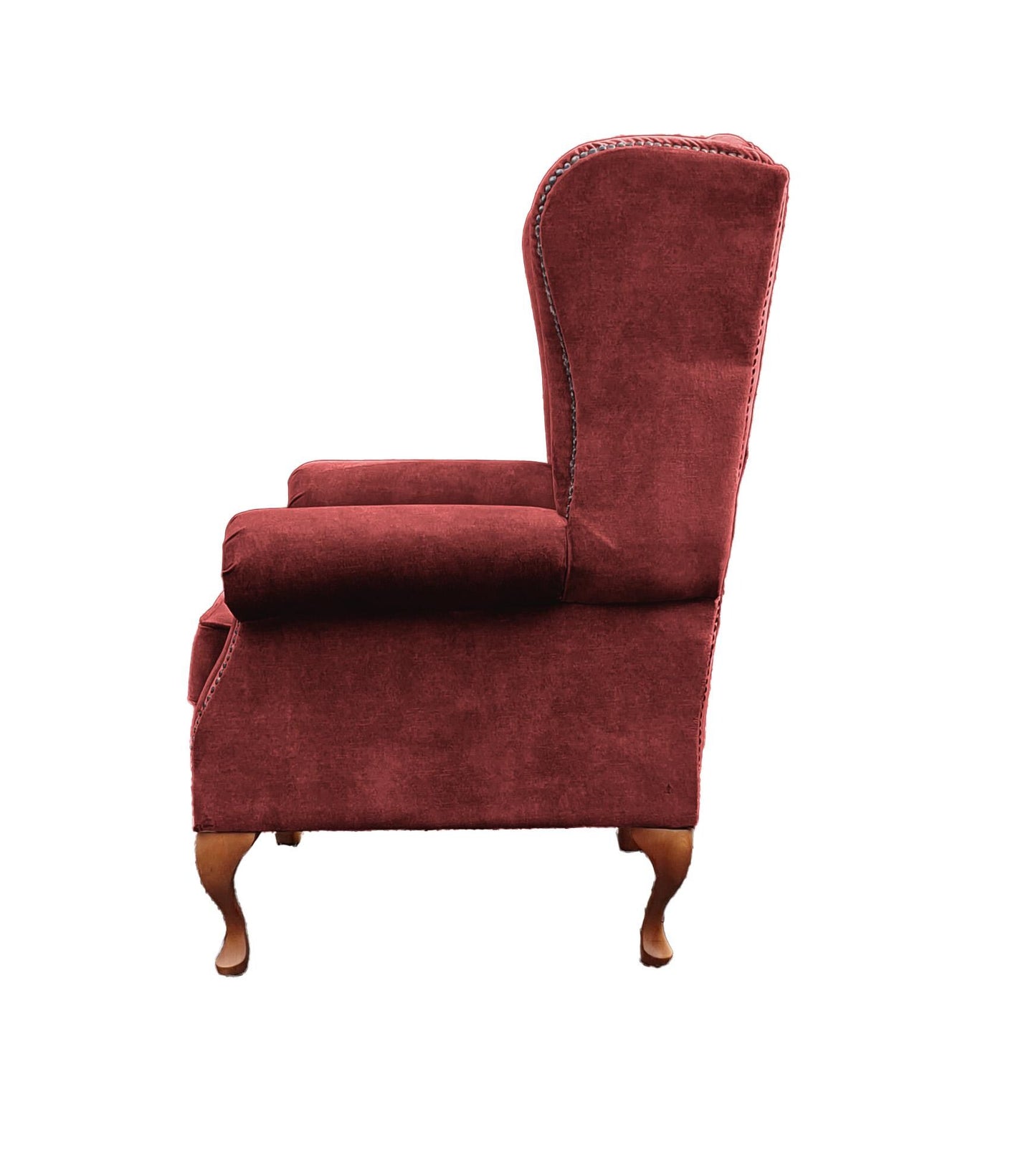 Chesterfield High Back Wing chair - Presented In Luxury Oxblood Velvet - The Kensington