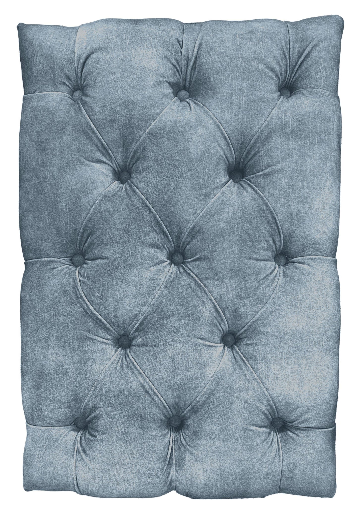 Chesterfield High Back Wing chair and stool - Presented In Luxury Aqua Velvet - The Kensington