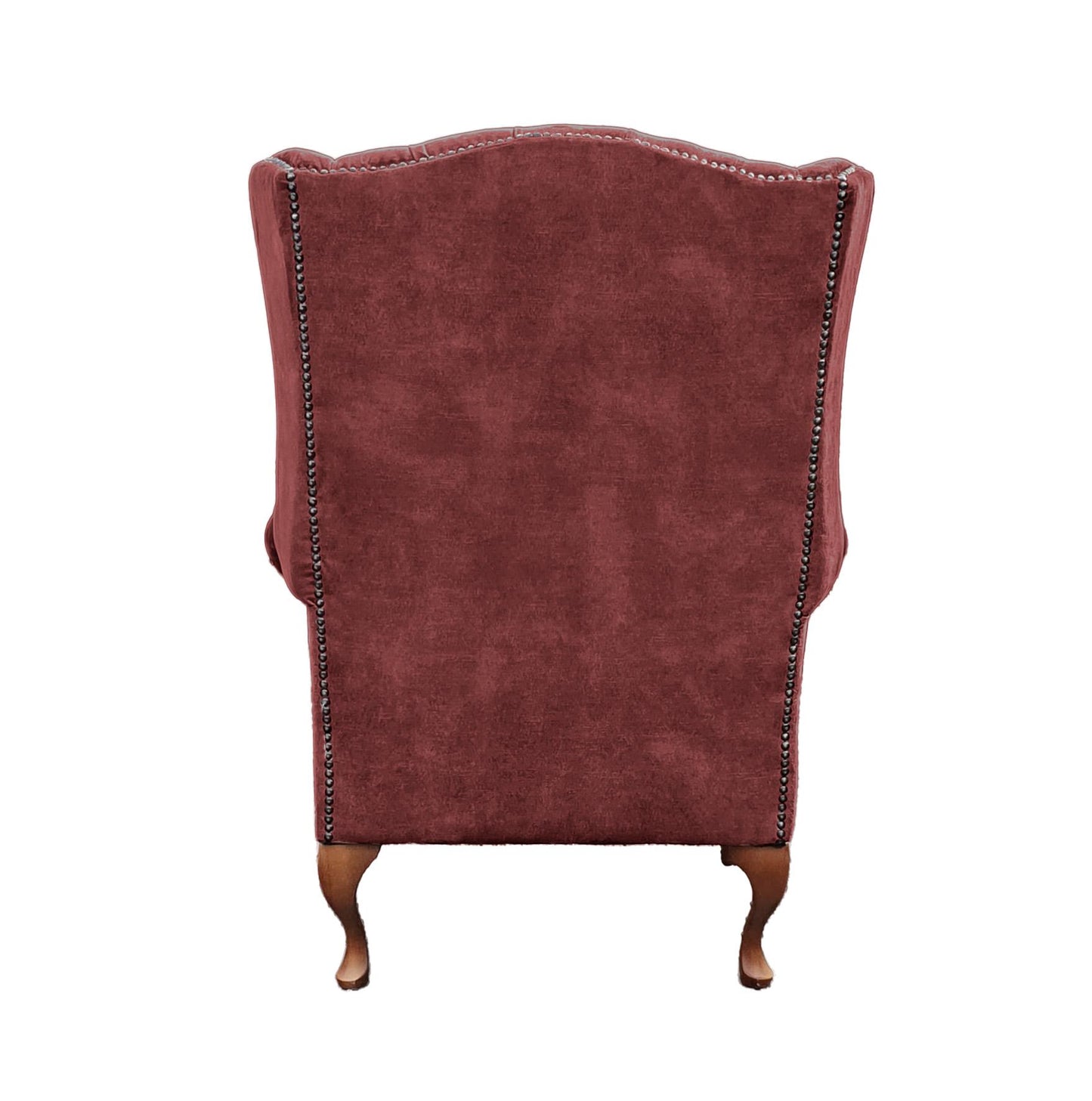 Chesterfield High Back Wing chair - Presented In Luxury Oxblood Velvet - The Kensington
