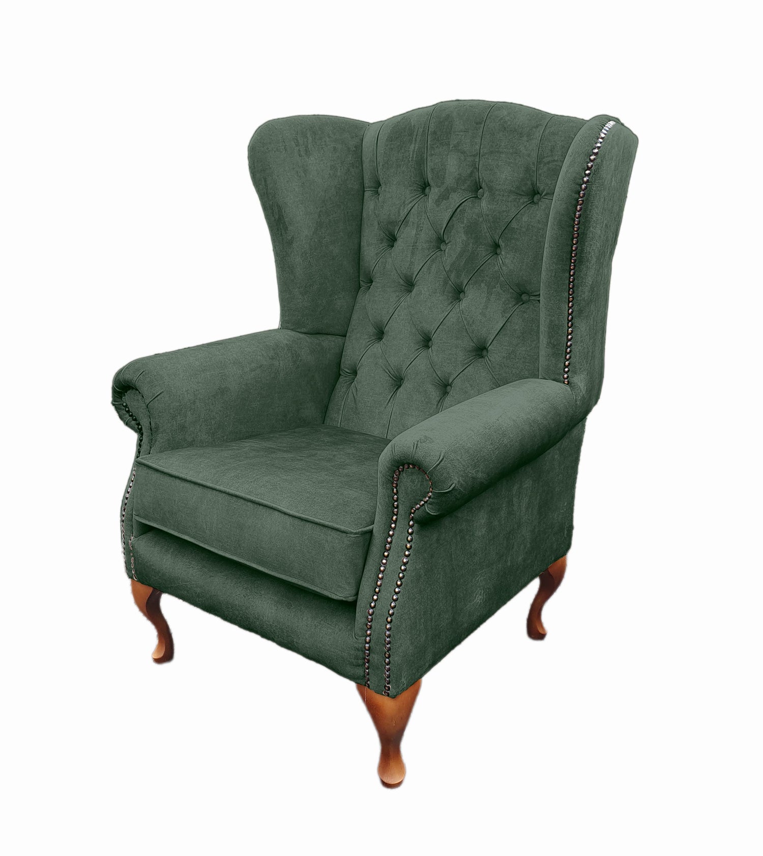 Chesterfield High Back Wing chair - Presented In Luxury Velvet - The Kensington